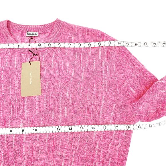 RACHEL COMEY Amares Crinkle Knit Top Sweater in Pink Marled S - Picture 10 of 12